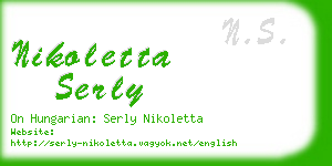 nikoletta serly business card